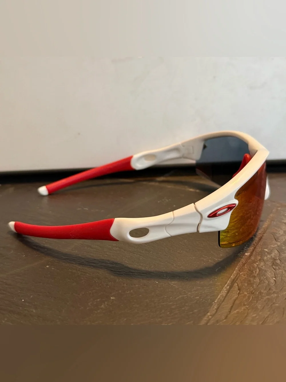 Oakley Radar Path Sunglasses, White/Red +Red Iridium Polarized - Orig Generation